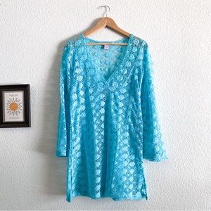 Vintage Pacific Beach Crochet Cover Up Dress